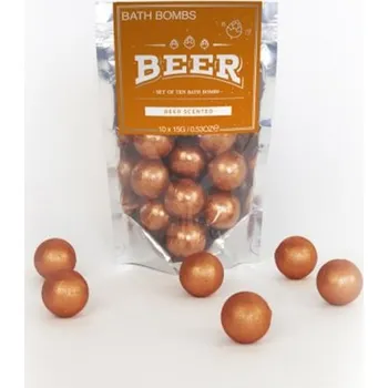 Koupelová pěna Šumivé koule do koupele pivo – 10 ks, relaxační pivní lázeň, netradiční dárek pro muže, vanová koupel, aromaterapie