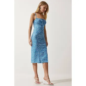 Dámské šaty Šaty Happiness Istanbul Hellblau/ Weiß 9755571 38