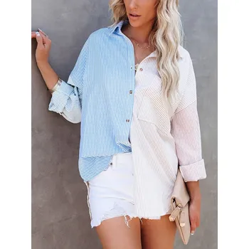 Dámská košile Košile Milan Kiss Hellblau/ Beige 268415 M