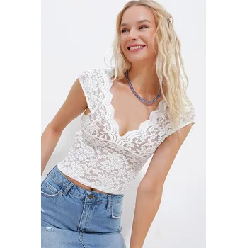 Dámské tričko Tričko trendyol Weiß 474693 S