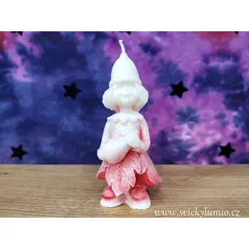 Svíčka Vila ŠTÍSTKO červená