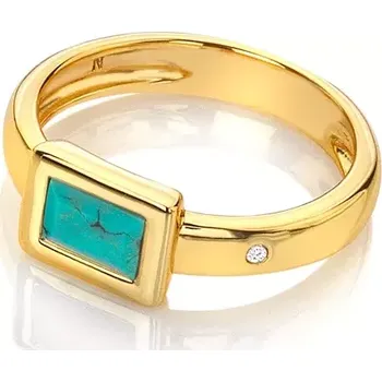 Oblečení a móda Pozlacený prsten Hot Diamonds X Gemstones Rectangle DR261 Obvod 54 mm