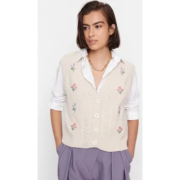 Dámská vesta Vesta trendyol Creme 6280702 M