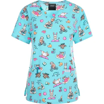 Dámská halenka Zdravotnická halena Cherokee s veselým vzorem zvířátek CK856 FTFD Velikost: M