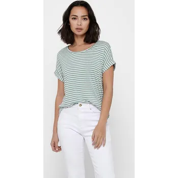 Dámské tričko Tričko ONLY Weiß/ Grün 2484342 M
