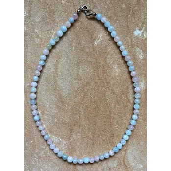 Náhrdelník Náhrdelník Morganit se stříbrným zapínáním