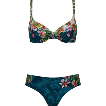 Dámské oblečení Plavky Naturana Dunkelblau/ Grün 113441 42D-Cup