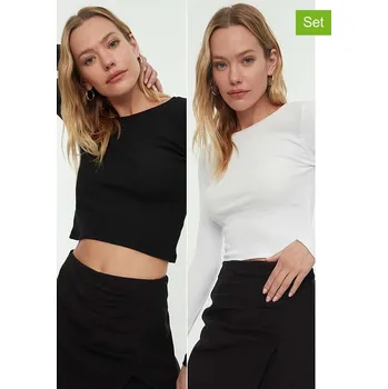 Dámské tričko trendyol Schwarz/ Weiß 8604136 L