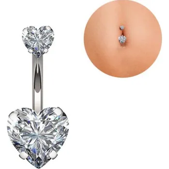 Piercing Prosperk Piercing do pupíku zirkon srdce S3178