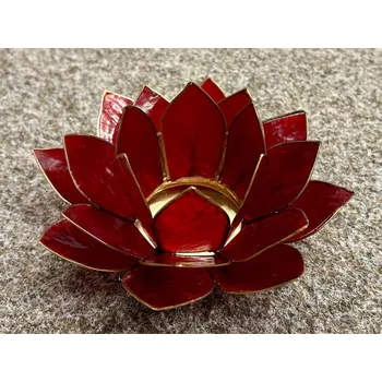 Solná lampa Svícen lotos pro kořenovou čakru