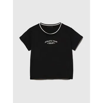 Dívčí tričko Tričko Sisley Schwarz 9080986 122