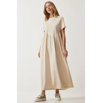 Dámské šaty Šaty Happiness Istanbul Creme 759186 38