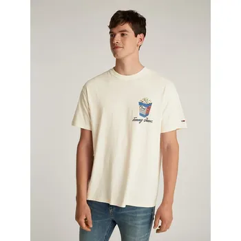 Pánské oblečení Tričko TOMMY JEANS Creme 547614 XXL