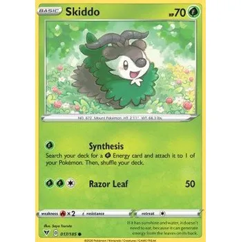 Karetní hra Pokémon VIV 017/185 Skiddo - Vivid Voltage Stav: Near Mint, Verze: REVERSE HOLO