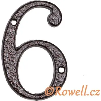 Domovní cedule C1. Číslice 80mm komaxit měď '6' (C1. Číslice 80mm komaxit měď '6' v povrchu měď. Vhodné řešení pro nábytek v interiéru.)