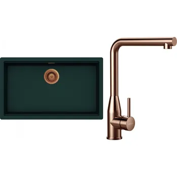 Kuchyňský dřez Set Schock S33-14 (dřez Kiruna N-100XL Ivy + baterie Keto Copper brushed + komponenty Copper brushed)
