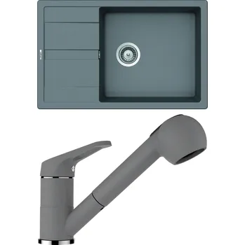 Kuchyňský dřez Set Schock S22-2 (dřez Manhattan D-100LS Croma + baterie Cosmo.120 Croma)