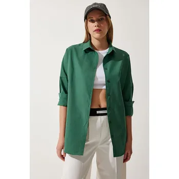 Dámská košile Košile Happiness Istanbul Dunkelgrün 7001754 38