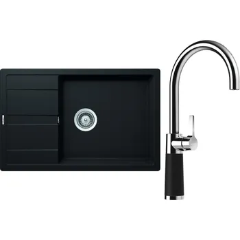 Granitový dřez Set Schock S22-8 (dřez Manhattan D-100LS Nero + baterie SC-520 Nero)