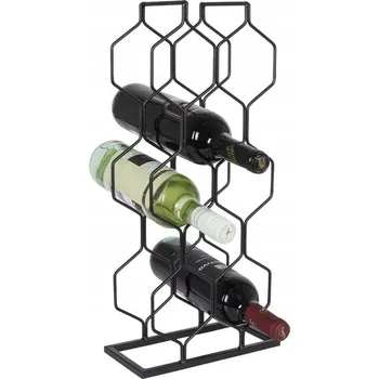 Stojan na víno STOJAN NA VÍNO KOVOVÝ ČERNÝ PRO 8 LAHVÍ REGÁL NA ALKOHOL POLICE KUSŮ