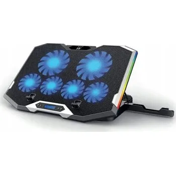 CHLADICÍ PODLOŽKA POD NOTEBOOK 6 VĚTRÁKŮ RGB REGULACE STOJÁNEK NA TELEFON