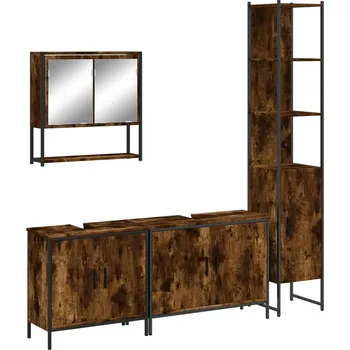 Koupelnový nábytek 4dílná sada koupelnového nábytku, kouřový dub Lumarko!