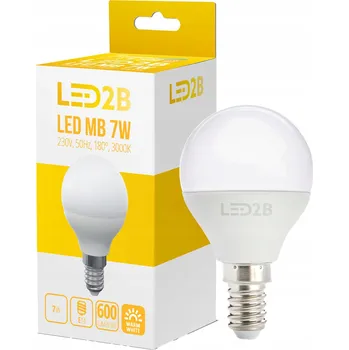Žárovka LED žárovka E14 MB 7W teplá bílá LED2B