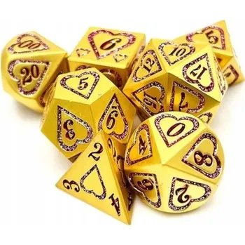 Příslušenství k deskovým hrám VYBRANÁ SADA 7 KOVOVÝCH KOSTEK NA VALENTÝNA RPG