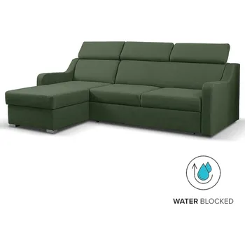 Sedací souprava Sedací souprava MIKELI | 228x158 cm | UNI | rozkládací + úložný prostor | AKCE | tmavě zelená 19