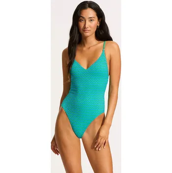 Dámské oblečení Plavky Seafolly Grün/ Blau 4325898 M