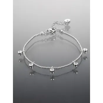 Řetízek Prosperk Náramek z chirurgické oceli kuličky s kamínky S0858