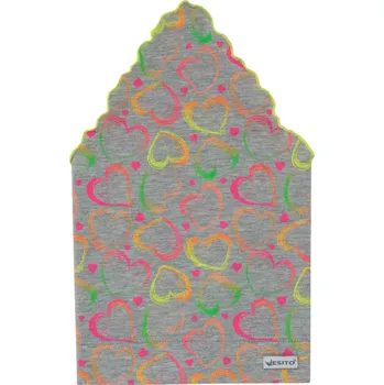 Šátek ESITO | Dívčí šátek Neonová srdce - šedá / 42