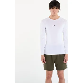 Pánské tričko Tričko Nike Pro Men's Dri-FIT Tight Long-Sleeve Fitness Top White/ Black XL