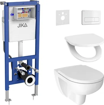 Klozet Závěsné WC + prkénko LYRA + tlačítko DUAL + podomítkový modul + podložka