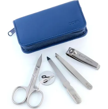 Pracovní nůž Sada na úpravu nehtů ALPEN Manukúrní sada, INOX, kožená, zapínání na zip, modrá