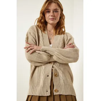 Dámský svetr Happiness Istanbul Beige 6203994 onesize