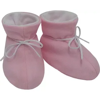 Chlapecké bačkory ESITO | Kojenecké botičky bavlna velké jednobarevné - růžová / 1. ( 2 - 5 měs.)