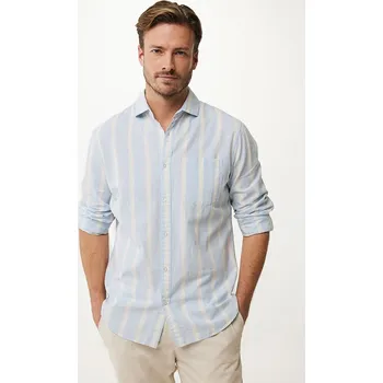 Pánská košile Košile Mexx Creme/ Hellblau 5308574 XXL