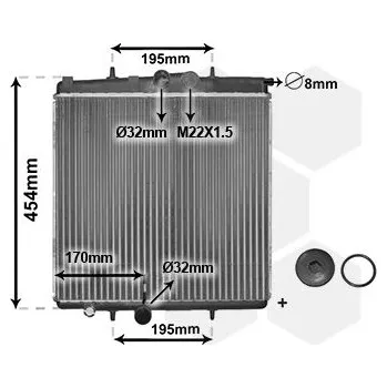 Chladič motoru Chladič, chlazení motoru VAN WEZEL 40002188