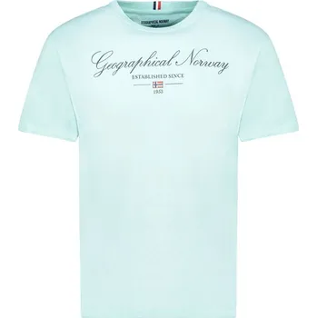 Pánské tričko Tričko Geographical Norway Türkis 7843136 S