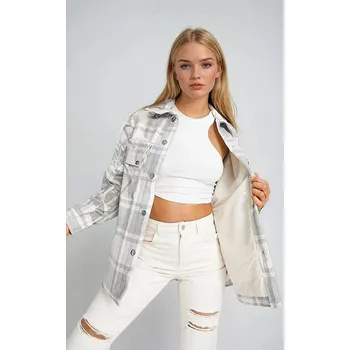 Dámská vesta Bunda Monki Hellgrau/ Weiß 9415080 S