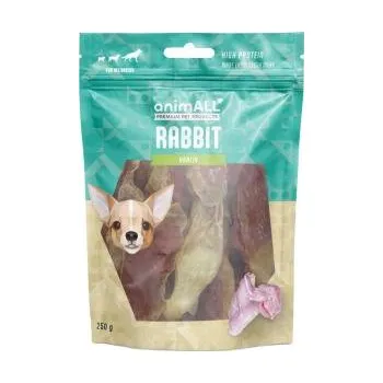 Pamlsek pro psa animALL Králičí ouško s jehněčím 250 g