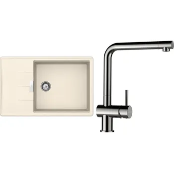 Kuchyňský dřez Set Schock S17-3 (dřez Tia D-100LS Magnolia + baterie Epos Nerezový vzhled)