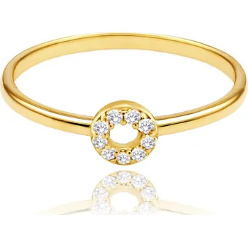 Prsten Elegantní zlatý prsten s bílými zirkony Au 585/1000