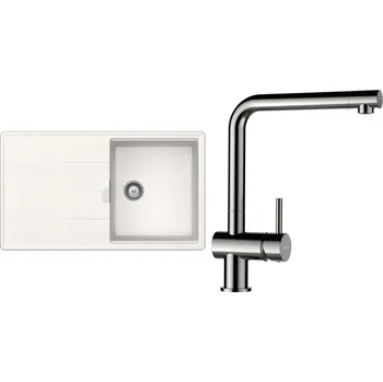 Kuchyňský dřez Set Schock S16-3 (dřez Tia D-100 Polaris + baterie Epos Nerezový vzhled)