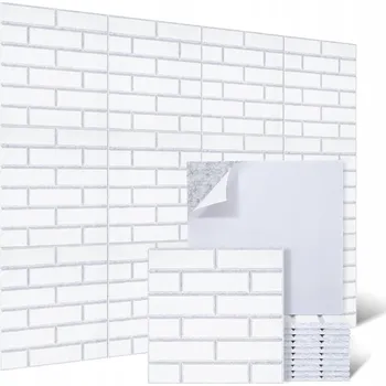 Hudebniny AKUSTICKÉ PANELY VZHLED CIHLY BÍLÉ 30X30X1 12 KS SAMOLEPICÍ ODHLUČŇOVACÍ