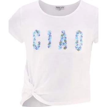 Dívčí tričko Tričko happy girls by Eisend Weiß/ Hellblau 5767835 116