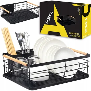 Odkapávač na nádobí VELKÁ ODKAPÁVAČ NA NÁDOBÍ TALÍŘŮ PŘÍBORY SKLENICE STOJÍCÍ KOVOVÝ ODKAPÁVAČ