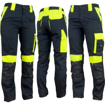 Pracovní obuv Reflexní pracovní kalhoty Specto černé velikost 58 BOZP polyester