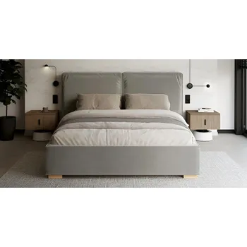 Postel Čalouněná postel BRISTOL 140x200 Šedá Trinity s úložným prostorem kovový rošt